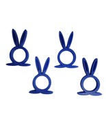Easter Bunny Rabbit Ears Set of 4 Blue Napkin Rings Holders USA PR202-BLU-4 - $4.99