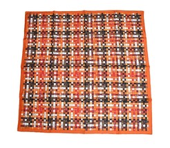 Hermes Scarf Bolduc au Carre 90 cm Silk orange brown ribbon 35&quot; - £466.48 GBP