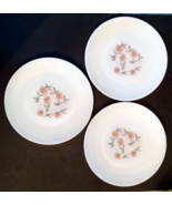 Anchor Hocking Dinner Plate LOT Fleurette Red White Glass Oven Proof Fir... - €18,94 EUR