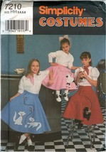 Simplicity 7210 GIRLS Poodle Skirt 50s Circle sewing pattern appliques UNCUT FF - £7.86 GBP