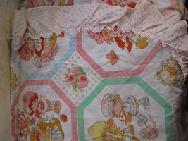 vintage Strawberry Shortcake 2 panel Curtain set- Ruffled edge- clean, no damage - £29.91 GBP