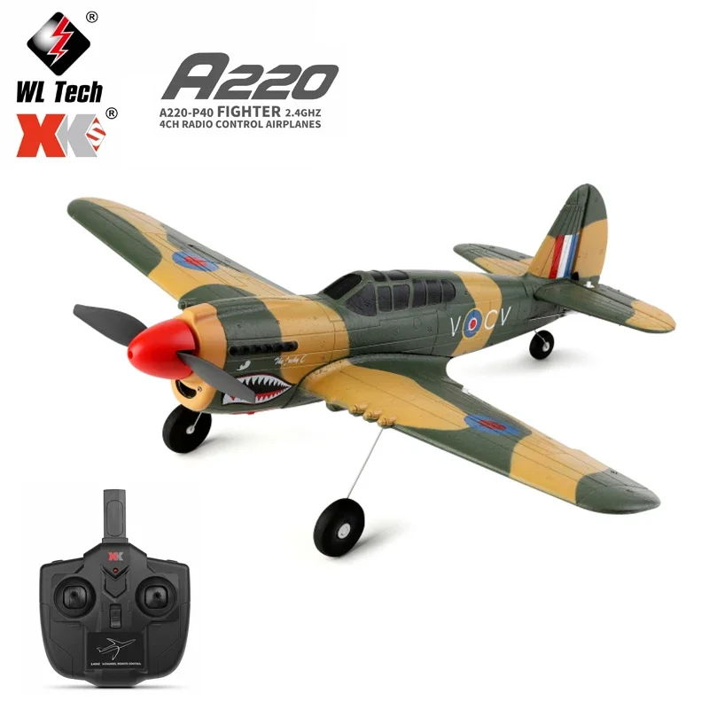WLtoys XK A220 RC Plane 4CH 3D6G Stunt Fighter 2.4G Radio Control Airplane - £85.45 GBP