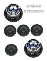 6 Pcs Audiopipe APMB-8B 8&quot; 500 Watts Loud Speakers Full Range Mids DJ Ca... - £240.93 GBP