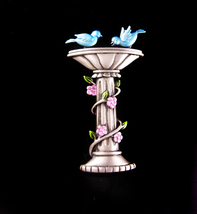 vintage blue bird of happiness pin - birdbath brooch - bird watcher gift - thank - £43.26 GBP