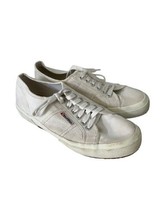 SUPERGA Womens Shoes White Canvas Sneakers Low Top Flat Athletic Shoes 8.5 - $18.23