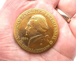 1976 American Revolution Bicentennial Bronze Medal Thomas Jefferson Coin - £3.94 GBP