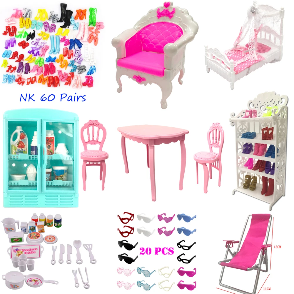 NK Official Mix Cute Chairs  Furniture Pretend Play Toy Shoes Rack for Barbie - £6.63 GBP+