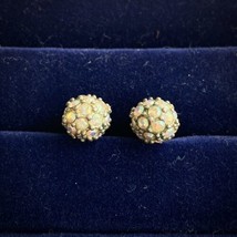 AVON Vintage AB-Crystal Balls Earrings Studs Pierced Silver Plated And Sparkly - £19.90 GBP