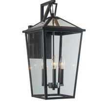 Luminosa LDR1603AX-01 22in Outdoor Wall Lantern Black Clear Glass - $42.56