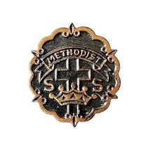 Vintage Methodist Pin Back Button Cross And Crown Collectible Religious ... - €17,21 EUR