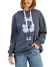 MSRP $38 Grayson Threads Juniors Butterfly Graphic Hoodie Blue-Gray Size X-Small - £20.30 GBP