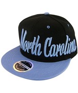 North Carolina Men&#39;s Offset Cursive Script Snapback Baseball Cap (Black/... - £11.94 GBP