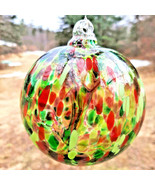 Hanging Glass 4&quot; Diameter Lime with Multi Color Specks Witch Ball (1) 19HB5 - €14,70 EUR