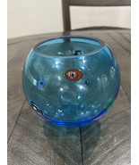 Colbalt Hand Blown Glass Vase Infused Millefiori Vase Bowl - $40.60 CAD