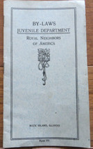 Vintage 1918 Royal Neighbors of America By-laws Juvenile Department - £3.14 GBP
