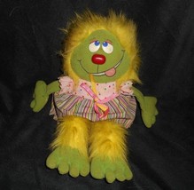 12&quot; VINTAGE 1984 AMTOY GREEN MONSTER YELLOW HAIR GIRL STUFFED ANIMAL PLU... - £37.21 GBP