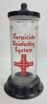 Vtg Herpicide Disinfecting System Barber Shop Germicidal Canister Jar *Read* - £77.87 GBP