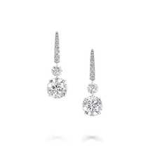 2.80 Ct Round Cut CZ Diamond Drop &amp; Dangle Earrings 14K White Gold Finish - £73.06 GBP