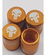 Set of  4 Gold Punisher Tire Valve Stem Caps For Car, Standard Fitting #61 - $138.63 MXN