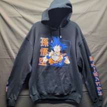 Dragon Ball Z Mens Graphic Sweatshirt Hoodie Size L Goku Anime Black Fleece - £34.05 GBP