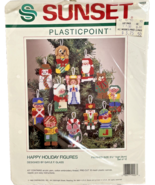 1989 Sunset PlasticPoint Kit #19003 Happy Holiday Figures Set Of 12 Orna... - £7.84 GBP