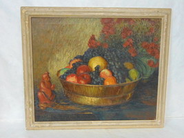 Vintage Oil On Canvas Still Life By Listed Artist Fred Allen - £395.18 GBP