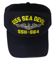 Uss Sea Devil SSN-664 Hat With Silver Dolphins - Navy Blue - Veteran Owned Busin - £18.08 GBP