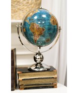 Modern Decorative Desktop Blue World Atlas Map Globe With Rotational Axi... - £22.74 GBP