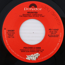 Peaches &amp; Herb – Reunited / Easy As Pie - 1979 45rpm 7&quot; Vinyl Record PD 14547 - £4.13 GBP