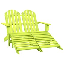 2-Seater Garden Adirondack Chair&amp;Ottoman Fir Wood Green - £88.48 GBP