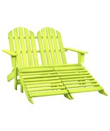 2-Seater Garden Adirondack Chair&amp;Ottoman Fir Wood Green - £87.46 GBP