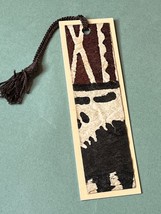 Handcrafted in Hawaii TAPA Brown Black &amp; Cream Tribal Print Bookmark Boo... - £6.80 GBP