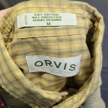 Vintage Orvis Shirt Mens Medium Yellow Plaid Long Sleeve Button Down Preppy - £22.34 GBP