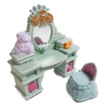 2006 Fisher Price Loving Family Kids Bedroom Vanity Table Chair Furnitur... - $148.30 MXN