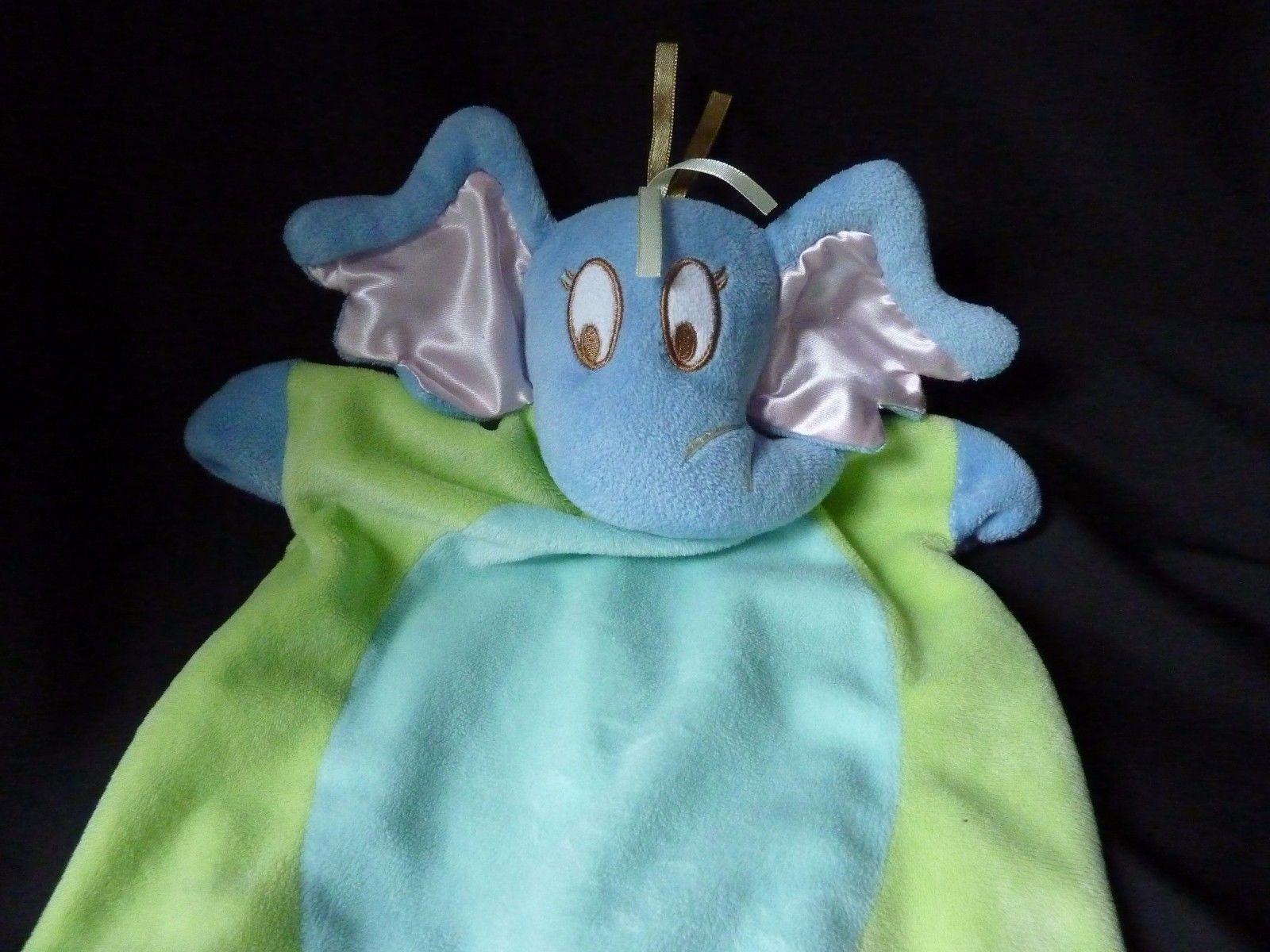 Dr. Seuss HORTON ELEPHANT Baby Blanket Lovey Security Green Blue Manhattan Toy - £9.92 GBP