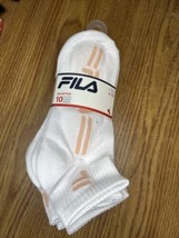 Fila Womens Sports Training Quarter 10pairs White, Multicolor Socks Size... - $16.83