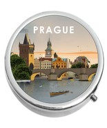 Prague Waterfront City  Medicine Vitamin Pill Box - £8.79 GBP