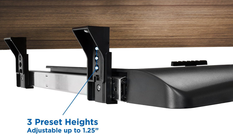Keyboard Drawer under Desk with Mouse Platform, Easy-Glide Sliding Un Item image 9