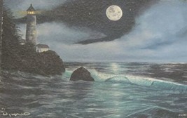 Signed 2012 Robert Wyland &quot;Lighthouse&quot; Ltd Ed. 152/195  Nautical Seascape Print - £1,223.70 GBP