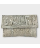 MARYANN ROSENFELD Vintage 1980s Gray/Tan Snakeskin Purse Clutch or Shoul... - $53.51 CAD