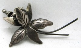 Vintage Taxco Mexico Sterling Silver Flower Brooch signed PS 4.5g  - $58.41