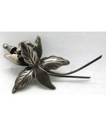 Vintage Taxco Mexico Sterling Silver Flower Brooch signed PS 4.5g  - $58.41