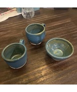 3 Pc Pottery Set Handmade - $49.29 CAD