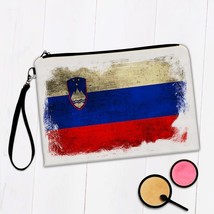 Slovenia : Gift Makeup Bag Distressed Flag Vintage Slovenian Expat Country - £9.38 GBP