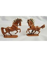 Jean Hofler Cavalry Horses Toy Soldier Lot of 2 West Germany Brown Gold Vtg - $234.56 MXN