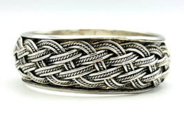 Silver Tone Braided Rope Bangle Bracelet INDIA - £14.08 GBP