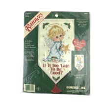 Dimensions Cross Stitch Kit Child Angel Banner Is It Too Late To Be Good... - $17.77