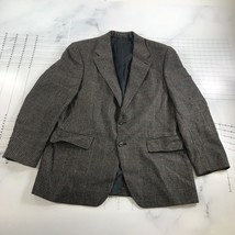 Vintage Polo University Club Blazer Sports Coat Mens 42R Brown Gray Tweed - £72.88 GBP