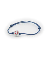 Fronay Mushroom Enamel Charm Sterling Silver Adjustable Blue Cord Bracelet - $46.96 CAD