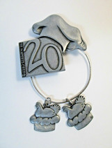 The Pampered Chef &quot;20&quot; Year Anniversary Pin With 2 Charms &amp; Holder Pewte... - £7.90 GBP